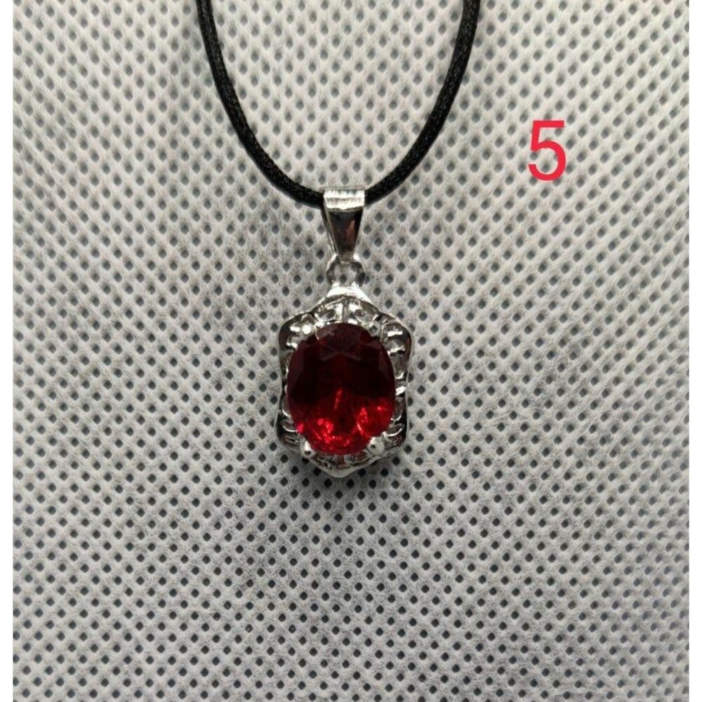 925 Red Rhinestone Pendant